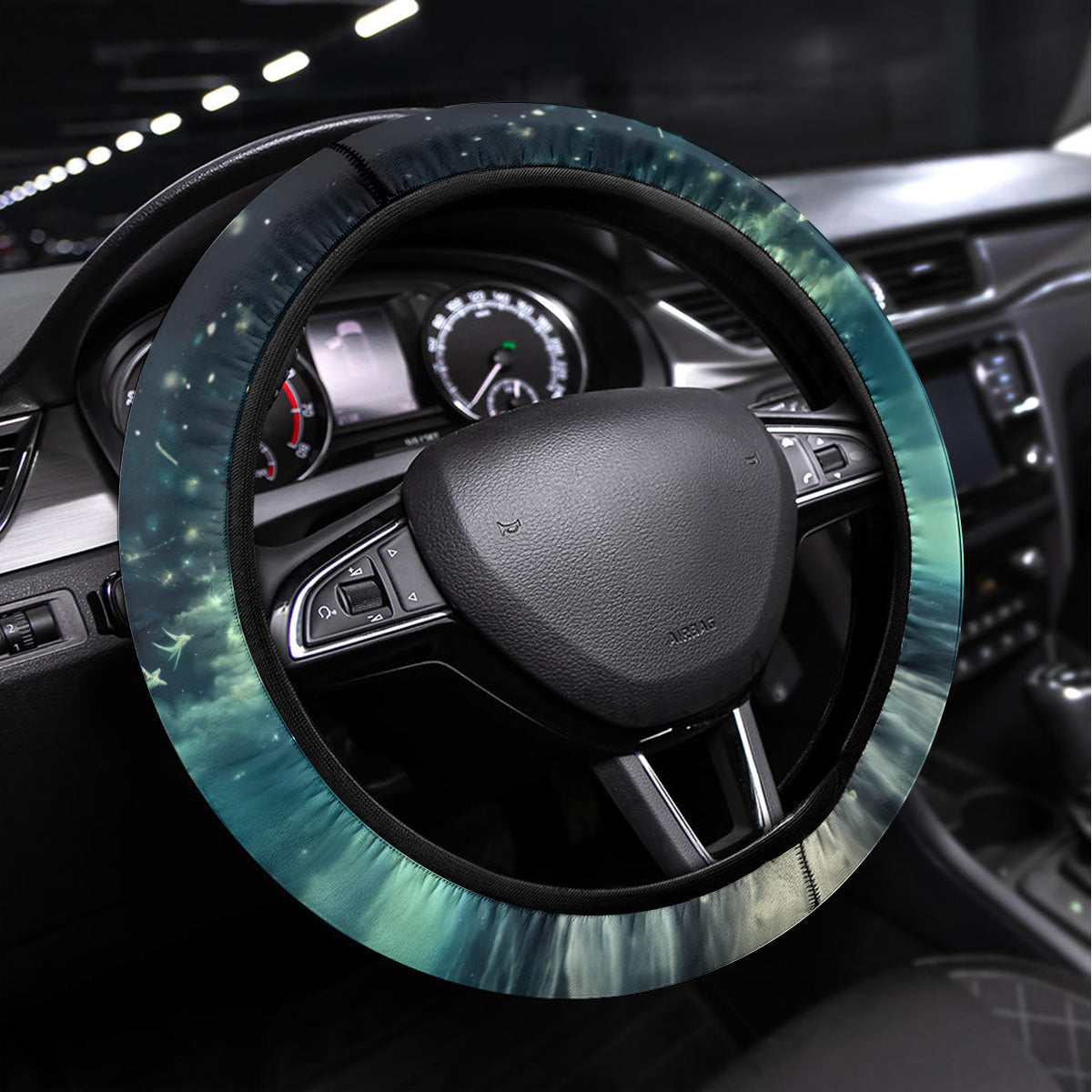 Skeleton Santa Claus Steering Wheel Cover Santa Claus Is Coming To Town - Wonder Print Shop