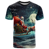 Skeleton Santa Claus T Shirt Santa Claus Is Coming To Town - Wonder Print Shop