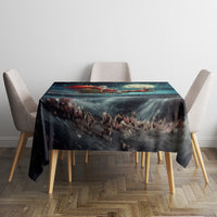 Skeleton Santa Claus Tablecloth Santa Claus Is Coming To Town - Wonder Print Shop