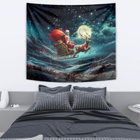 Skeleton Santa Claus Tapestry Santa Claus Is Coming To Town - Wonder Print Shop