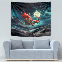 Skeleton Santa Claus Tapestry Santa Claus Is Coming To Town - Wonder Print Shop