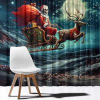 Skeleton Santa Claus Window Curtain Santa Claus Is Coming To Town - Wonder Print Shop