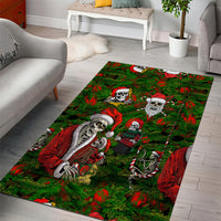 Skeleton Santa Claus Area Rug Multi Skeleton Santa Pattern Ugly Christmas - Wonder Print Shop