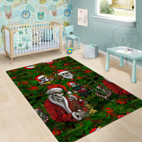 Skeleton Santa Claus Area Rug Multi Skeleton Santa Pattern Ugly Christmas - Wonder Print Shop