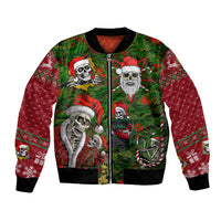 Skeleton Santa Claus Bomber Jacket Multi Skeleton Santa Pattern Ugly Christmas - Wonder Print Shop