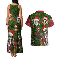Skeleton Santa Claus Couples Matching Tank Maxi Dress and Hawaiian Shirt Multi Skeleton Santa Pattern Ugly Christmas - Wonder Print Shop