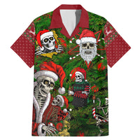 Skeleton Santa Claus Family Matching Mermaid Dress and Hawaiian Shirt Multi Skeleton Santa Pattern Ugly Christmas - Wonder Print Shop