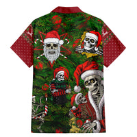 Skeleton Santa Claus Family Matching Mermaid Dress and Hawaiian Shirt Multi Skeleton Santa Pattern Ugly Christmas - Wonder Print Shop