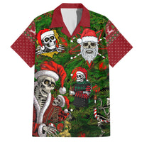 Skeleton Santa Claus Family Matching Off Shoulder Short Dress and Hawaiian Shirt Multi Skeleton Santa Pattern Ugly Christmas - Wonder Print Shop