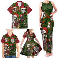 Skeleton Santa Claus Family Matching Tank Maxi Dress and Hawaiian Shirt Multi Skeleton Santa Pattern Ugly Christmas - Wonder Print Shop
