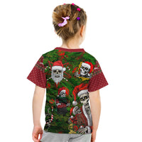 Skeleton Santa Claus Kid T Shirt Multi Skeleton Santa Pattern Ugly Christmas - Wonder Print Shop