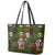 Skeleton Santa Claus Leather Tote Bag Multi Skeleton Santa Pattern Ugly Christmas - Wonder Print Shop
