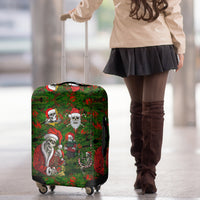 Skeleton Santa Claus Luggage Cover Multi Skeleton Santa Pattern Ugly Christmas - Wonder Print Shop