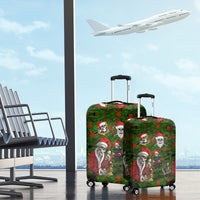 Skeleton Santa Claus Luggage Cover Multi Skeleton Santa Pattern Ugly Christmas - Wonder Print Shop