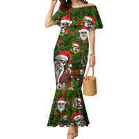 Skeleton Santa Claus Mermaid Dress Multi Skeleton Santa Pattern Ugly Christmas - Wonder Print Shop