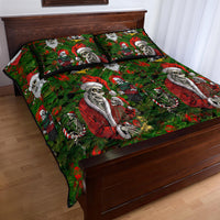 Skeleton Santa Claus Quilt Bed Set Multi Skeleton Santa Pattern Ugly Christmas - Wonder Print Shop