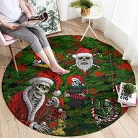 skeleton-santa-claus-round-carpet-multi-skeleton-santa-pattern-ugly-christmas