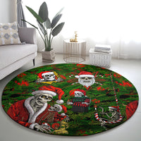 skeleton-santa-claus-round-carpet-multi-skeleton-santa-pattern-ugly-christmas