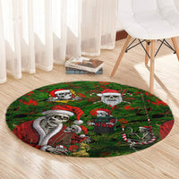 skeleton-santa-claus-round-carpet-multi-skeleton-santa-pattern-ugly-christmas