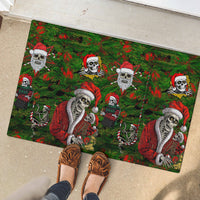 Skeleton Santa Claus Rubber Doormat Multi Skeleton Santa Pattern Ugly Christmas - Wonder Print Shop