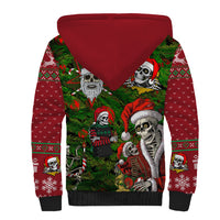Skeleton Santa Claus Sherpa Hoodie Multi Skeleton Santa Pattern Ugly Christmas - Wonder Print Shop