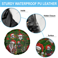 Skeleton Santa Claus Spare Tire Cover Multi Skeleton Santa Pattern Ugly Christmas - Wonder Print Shop