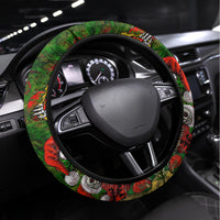Skeleton Santa Claus Steering Wheel Cover Multi Skeleton Santa Pattern Ugly Christmas - Wonder Print Shop