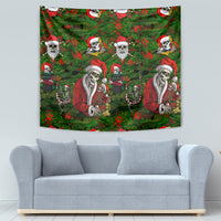 Skeleton Santa Claus Tapestry Multi Skeleton Santa Pattern Ugly Christmas - Wonder Print Shop