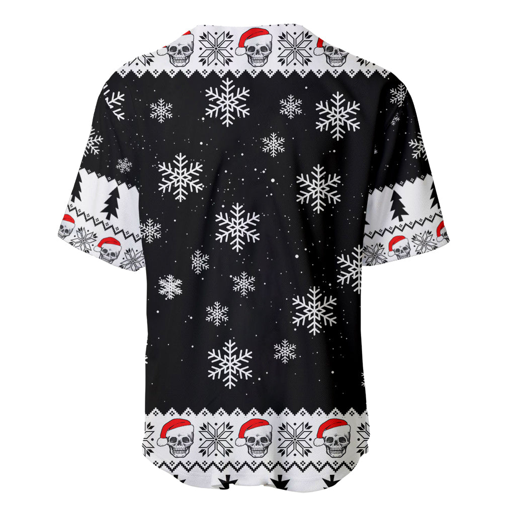 Skull Santa Baseball Jersey Tree Skull Santa Ugly Christmas - Wonder Print Shop