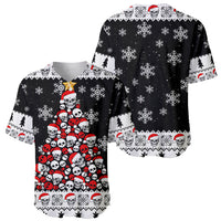 Skull Santa Baseball Jersey Tree Skull Santa Ugly Christmas - Wonder Print Shop