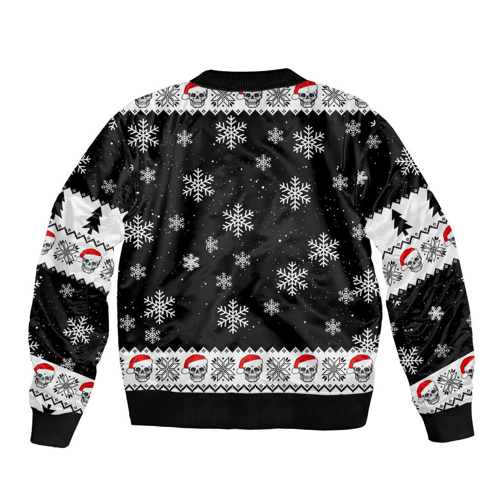 Skull Santa Bomber Jacket Tree Skull Santa Ugly Christmas - Wonder Print Shop