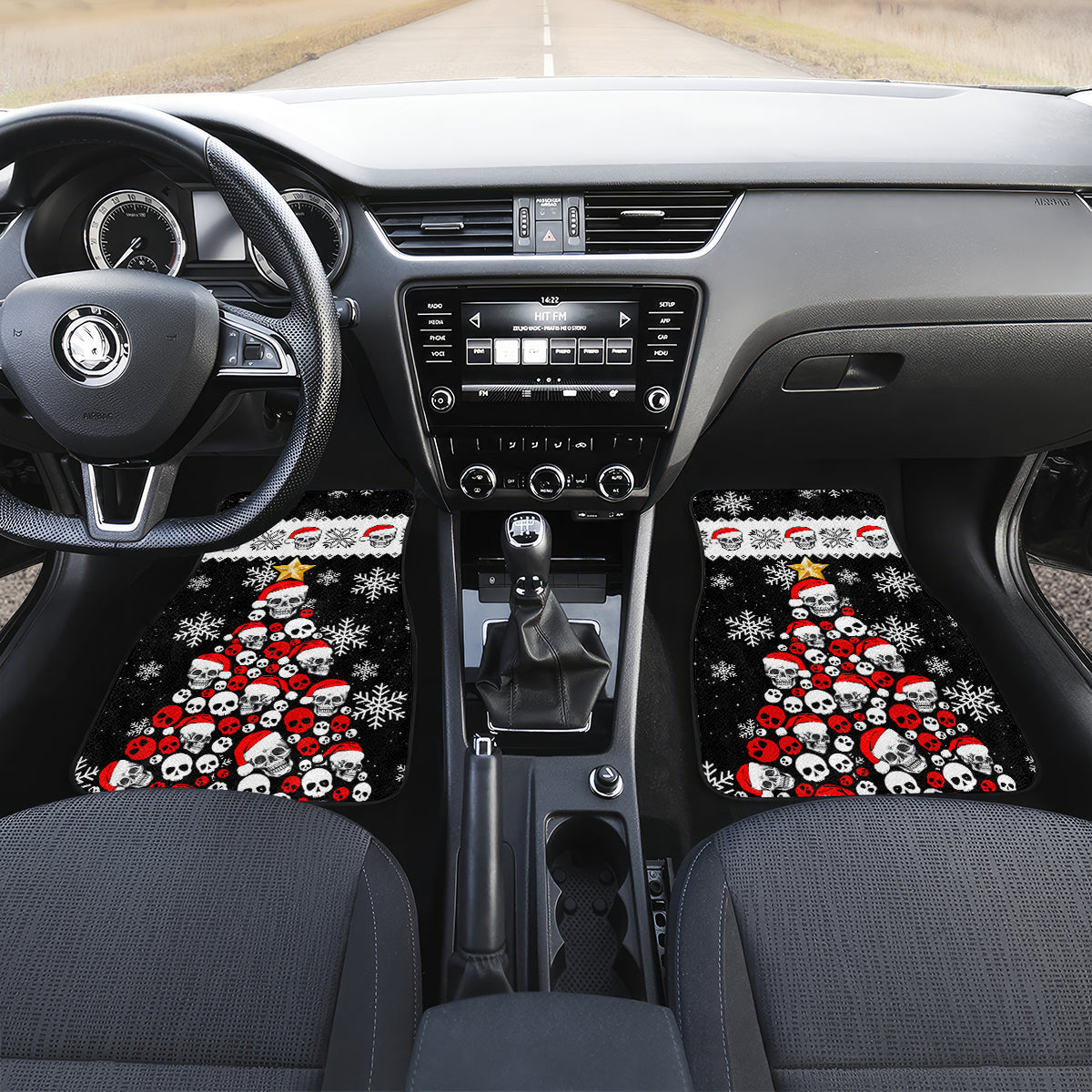 Skull Santa Car Mats Tree Skull Santa Ugly Christmas - Wonder Print Shop