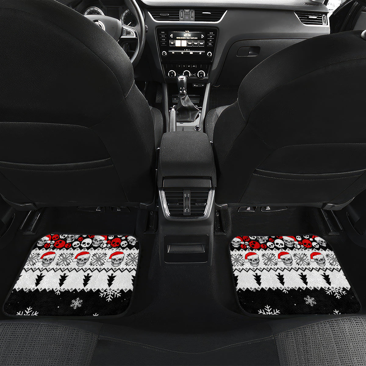Skull Santa Car Mats Tree Skull Santa Ugly Christmas - Wonder Print Shop