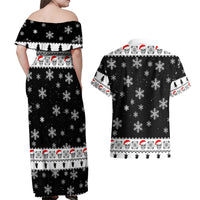 Skull Santa Couples Matching Off Shoulder Maxi Dress and Hawaiian Shirt Tree Skull Santa Ugly Christmas - Wonder Print Shop