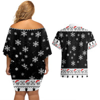 Skull Santa Couples Matching Off Shoulder Short Dress and Hawaiian Shirt Tree Skull Santa Ugly Christmas - Wonder Print Shop
