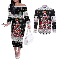 skull-santa-couples-matching-off-the-shoulder-long-sleeve-dress-and-long-sleeve-button-shirt-tree-skull-santa-ugly-christmas