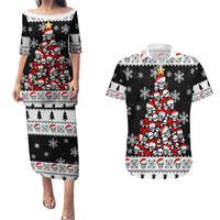 Skull Santa Couples Matching Puletasi Dress and Hawaiian Shirt Tree Skull Santa Ugly Christmas - Wonder Print Shop