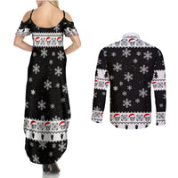 Skull Santa Couples Matching Summer Maxi Dress and Long Sleeve Button Shirt Tree Skull Santa Ugly Christmas - Wonder Print Shop