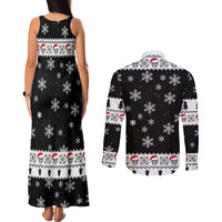Skull Santa Couples Matching Tank Maxi Dress and Long Sleeve Button Shirt Tree Skull Santa Ugly Christmas - Wonder Print Shop