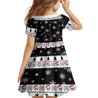 Skull Santa Family Matching Long Sleeve Bodycon Dress and Hawaiian Shirt Tree Skull Santa Ugly Christmas - Wonder Print Shop