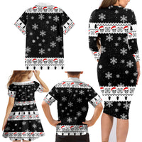 Skull Santa Family Matching Long Sleeve Bodycon Dress and Hawaiian Shirt Tree Skull Santa Ugly Christmas - Wonder Print Shop