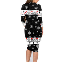 Skull Santa Family Matching Long Sleeve Bodycon Dress and Hawaiian Shirt Tree Skull Santa Ugly Christmas - Wonder Print Shop