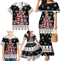Skull Santa Family Matching Mermaid Dress and Hawaiian Shirt Tree Skull Santa Ugly Christmas - Wonder Print Shop