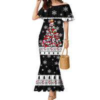 Skull Santa Family Matching Mermaid Dress and Hawaiian Shirt Tree Skull Santa Ugly Christmas - Wonder Print Shop