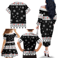 Skull Santa Family Matching Off Shoulder Long Sleeve Dress and Hawaiian Shirt Tree Skull Santa Ugly Christmas - Wonder Print Shop