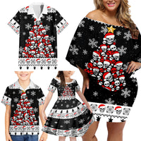 Skull Santa Family Matching Off Shoulder Short Dress and Hawaiian Shirt Tree Skull Santa Ugly Christmas - Wonder Print Shop