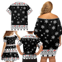 Skull Santa Family Matching Off Shoulder Short Dress and Hawaiian Shirt Tree Skull Santa Ugly Christmas - Wonder Print Shop