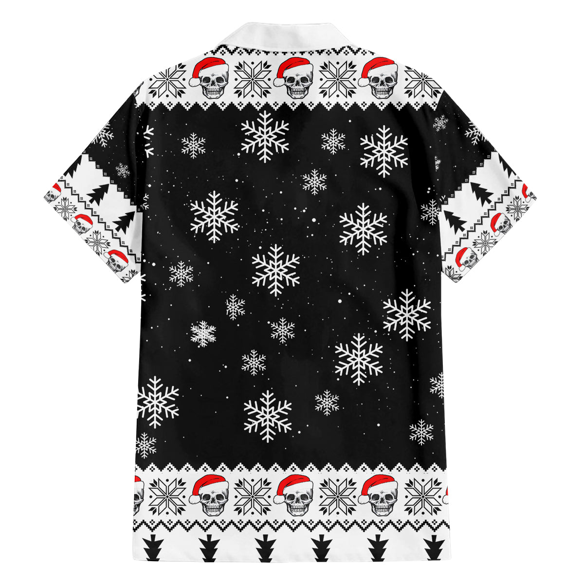 Skull Santa Family Matching Off Shoulder Short Dress and Hawaiian Shirt Tree Skull Santa Ugly Christmas - Wonder Print Shop