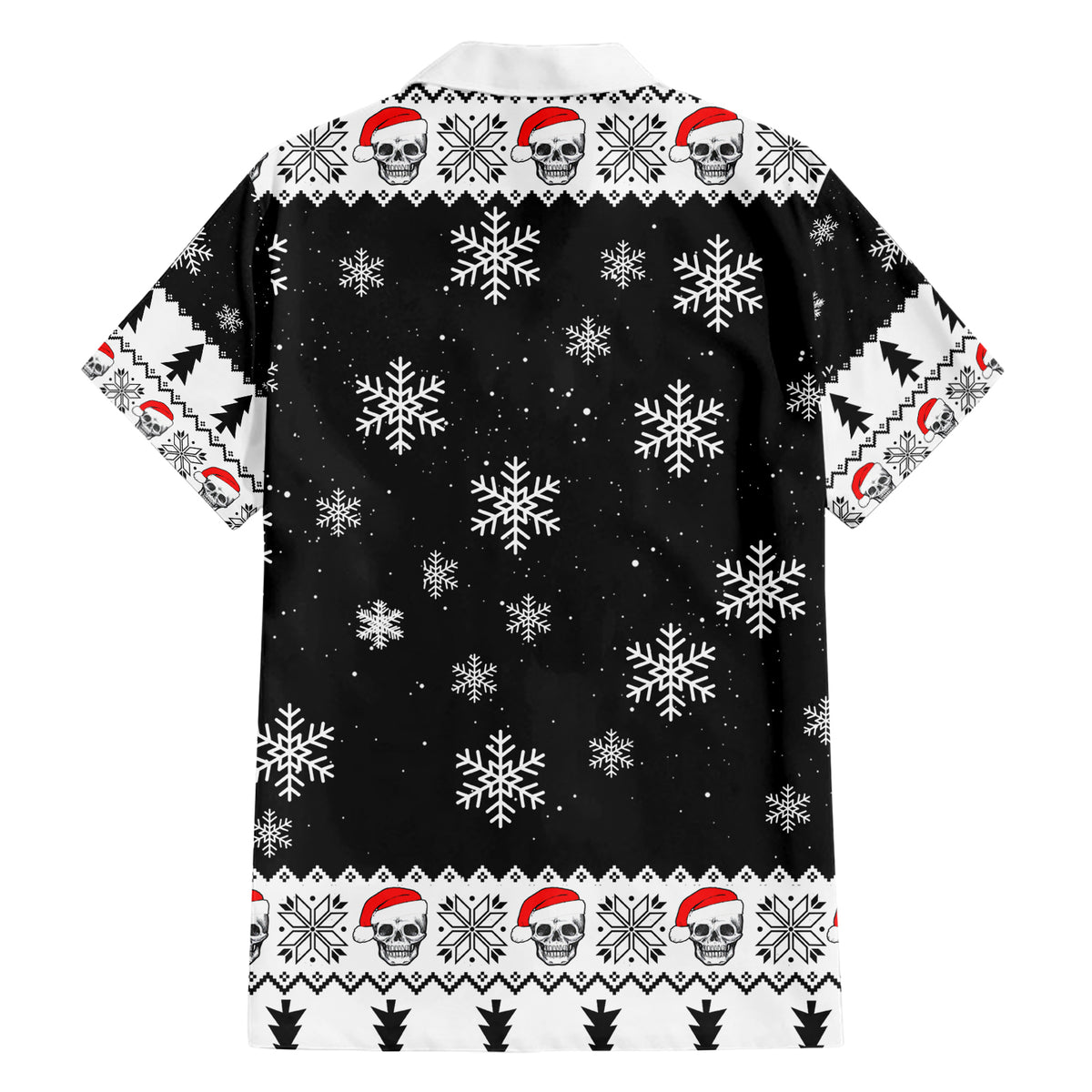 Skull Santa Family Matching Short Sleeve Bodycon Dress and Hawaiian Shirt Tree Skull Santa Ugly Christmas - Wonder Print Shop