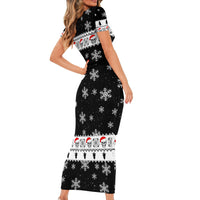 Skull Santa Family Matching Short Sleeve Bodycon Dress and Hawaiian Shirt Tree Skull Santa Ugly Christmas - Wonder Print Shop